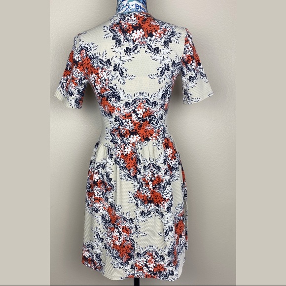 TOPSHOP
Women's Orange Floral Texture Flippy Dress - Picture 6 of 8